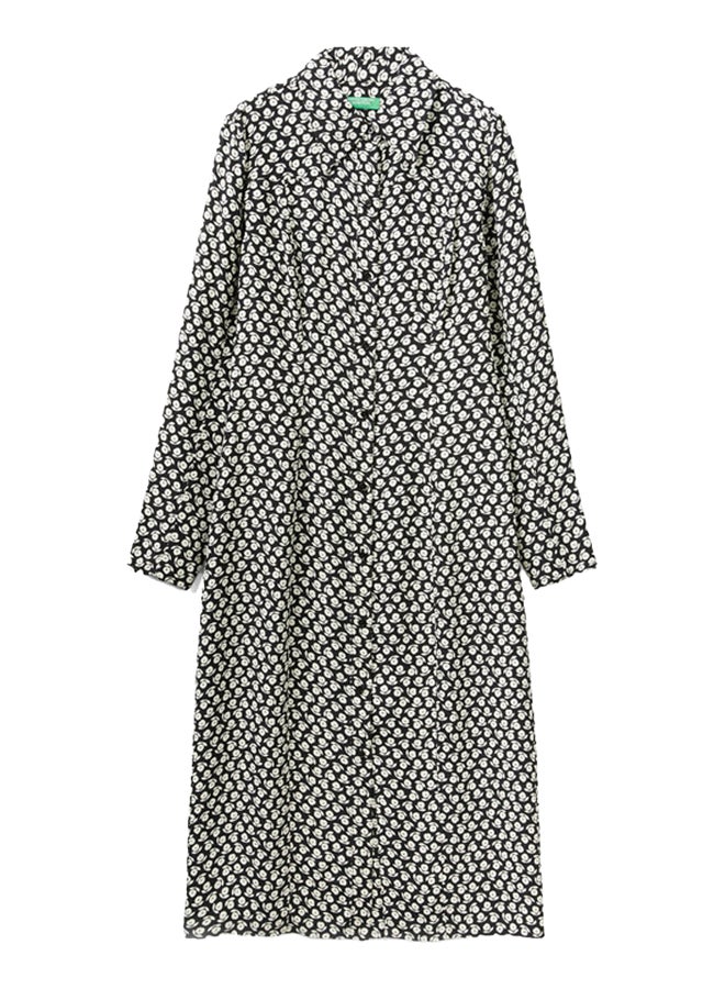 Benetton Floral Satin Shirt Dress  - Image 4