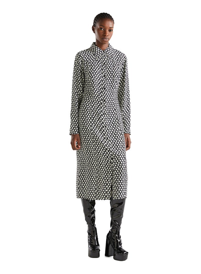Benetton Floral Satin Shirt Dress  - Image 3
