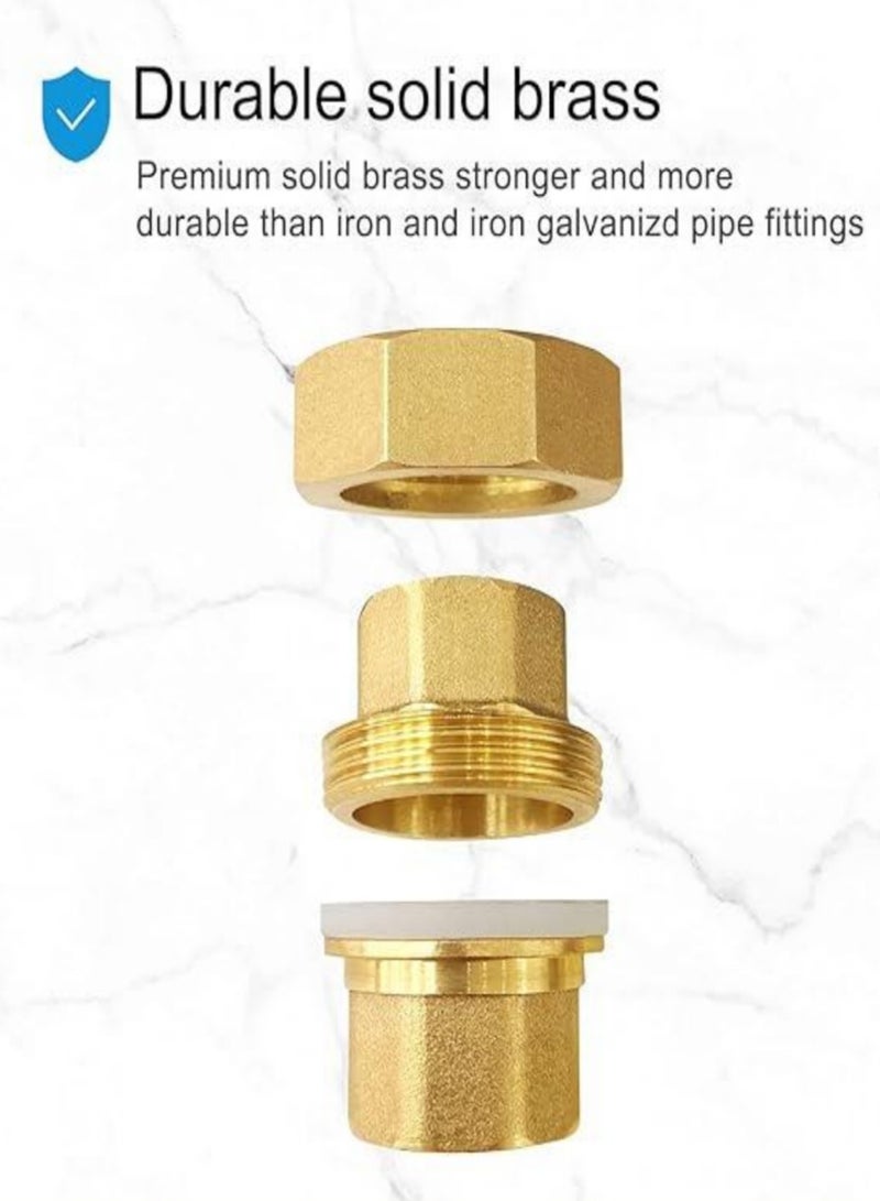 GA brass female union ,3/4  inch,Professional Brass Plumbing Fittings, 58-3 BSPT Thread Standard, High-Copper Content, for Water Heaters and Heating Systems - Image 3