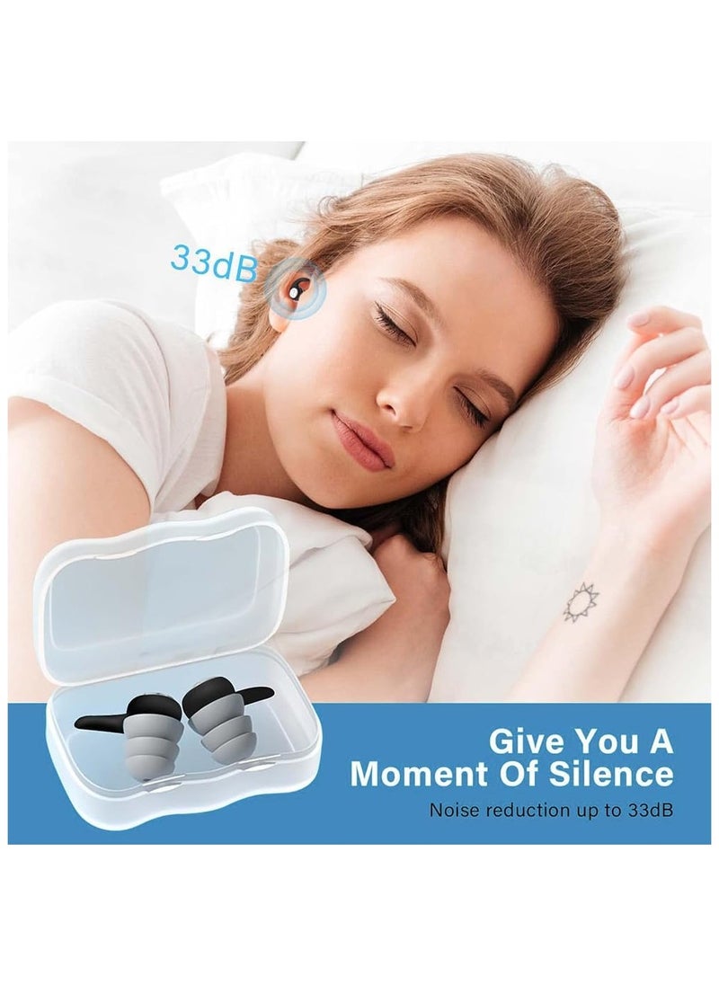 Ear Plugs For Sleeping,Soft Silicone Reusable EarPlugs For Noise Cancelling,Sound Blocking Noise Reduction,Waterproof Ear Plug Suitable For Sleeping Swimming Studying Traveling Concerts