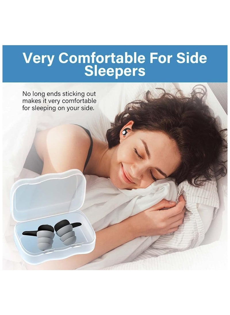 Ear Plugs For Sleeping,Soft Silicone Reusable EarPlugs For Noise Cancelling,Sound Blocking Noise Reduction,Waterproof Ear Plug Suitable For Sleeping Swimming Studying Traveling Concerts