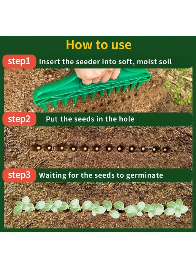 1 Piece Heavy Duty Hand Dibbler Manual Seed Planter 12 Hole Waterproof Durable Plastic Garden Tool - Image 3