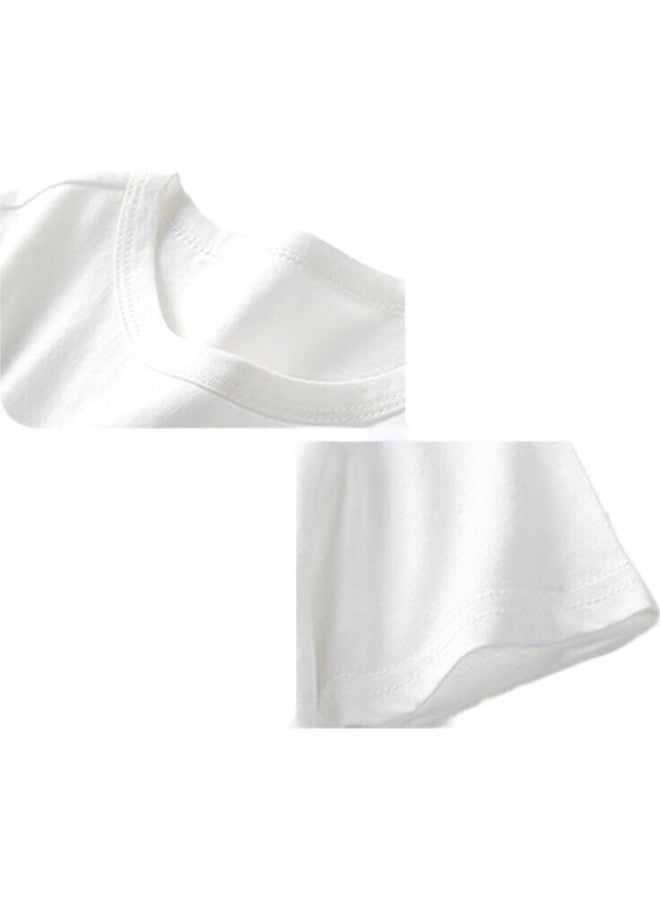 Snoopy (Snoopy) [2-Pack] Children'S Short-Sleeve T-Shirt, Boys And Girls Pure Cotton Summer Wear, White Dessert + Purple Bow Tie, 160 - Image 2