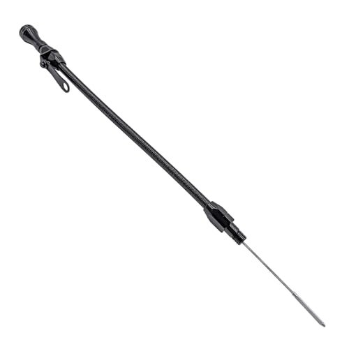 HAHAHA 1/4" NPT（20IN） Dipstick Compatible with Universal Engine Oil Dipstick Flexible Stainless Pan Entry 1/4" NPT Compatible with Chevy Ford (Black) - Image 1