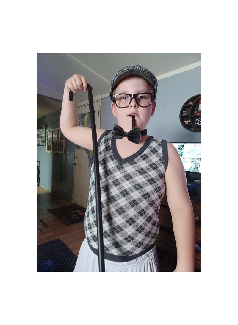 XiuWoo Old Man Costume for Kids 100 Days of School Boys with Hat, Person Glasses - Image 5