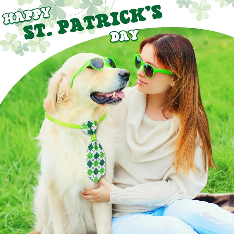Reginary 100 Pieces St Patricks Day Dog Bow Tie Collar Set Include 40 Dog Neckties and 30 Puppy Bowties 30 Collar Flowers Adjustable Pet Grooming for Small Medium Cats Pets Supply - Image 3