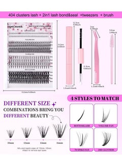 JS 4 Styles DIY Eyelash Extension Kit, Segmented Corner Lashes 404 Lash Clusters, Mixed Eyelash Extension Lashes Cluster, Natural C Curl Eyelash Set, Brush Like Thick Eyelashes  - Image 3
