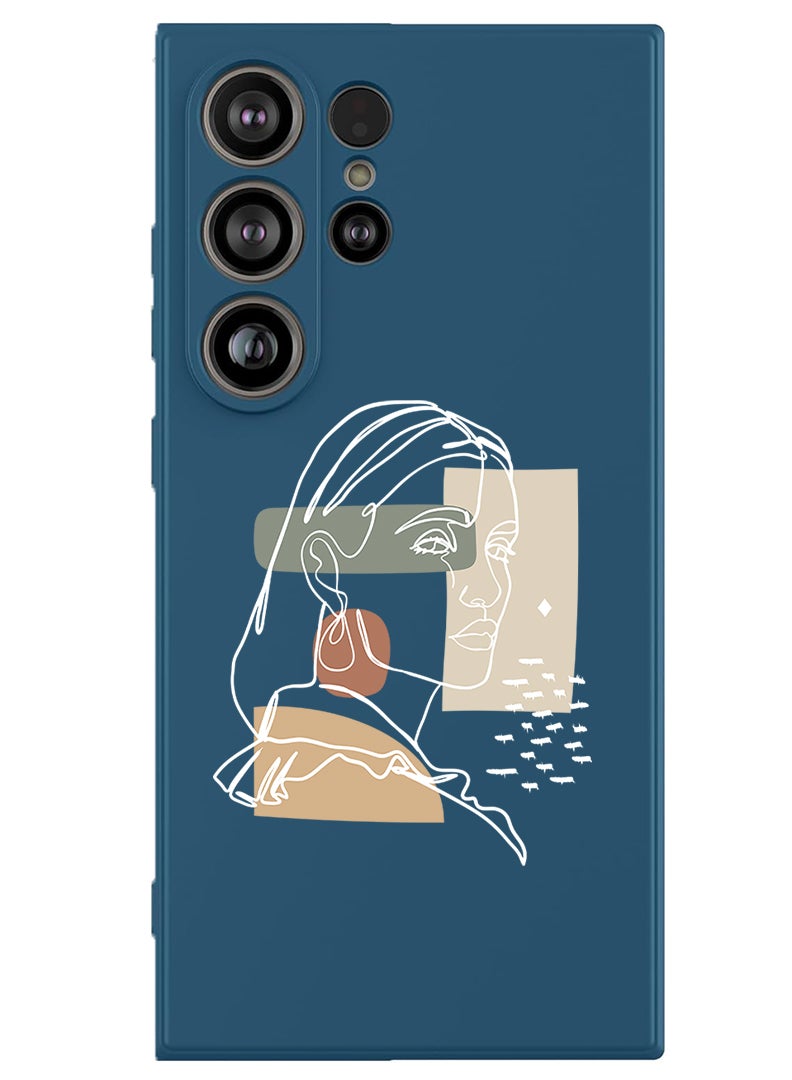 Theodor Protective Slim Fit Case Liquid Silicone Cover with Full Body Protection Anti-Scratch Shockproof Case For Samsung Galaxy S25 Ultra (Blue) - Women - White - Image 1