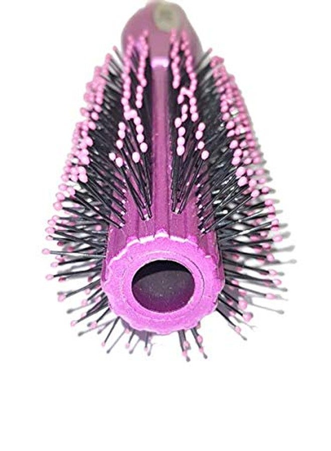 Tiamo Round Plastic Hairbrush set pink and silver for daily grooming - Image 3
