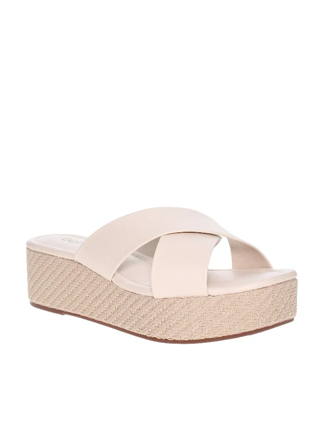 Beira Rio Beira Rio Ladies Flat Sandals Beige | Made In Brazil