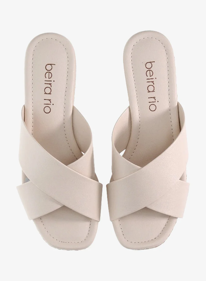 Beira Rio  Beira Rio Ladies Flat Sandals Beige | Made In Brazil for Women | Best Price UAE