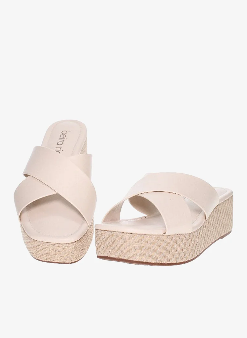 Beira Rio  Beira Rio Ladies Flat Sandals Beige | Made In Brazil for Women | Best Price UAE
