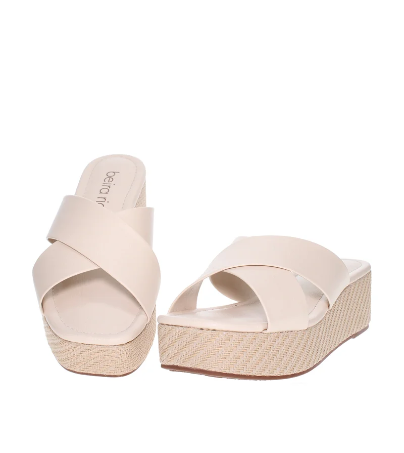 Beira Rio  Beira Rio Ladies Flat Sandals Beige | Made In Brazil for Women | Best Price UAE