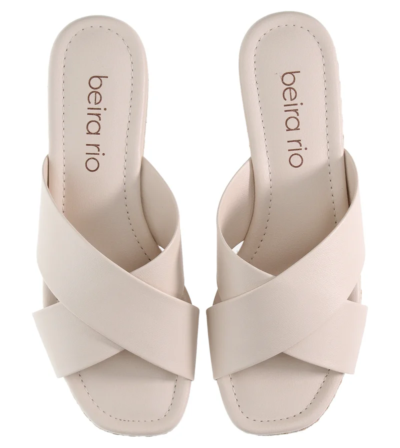 Beira Rio  Beira Rio Ladies Flat Sandals Beige | Made In Brazil for Women | Best Price UAE
