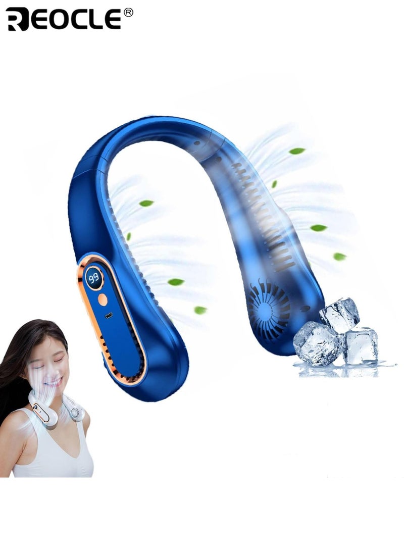 ريوكل مروحة رقبة تبريد محمولة بخمس سرعات تقليل الضوضاء قابلة للشحن عبر يو إس بي تدفق هواء قوي مروحة صغيرة خفيفة الوزن مناسبة للرياضات الخارجية السفر والتبريد الصيفي - Image 1