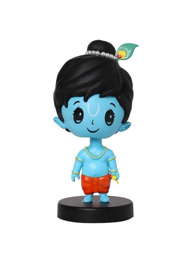 TechPro Techpro Super Hero Action Figure Limited Edition Bobblehead with Car Dashboard, Office Desk & Study Table- (Krishna)  - Image 1
