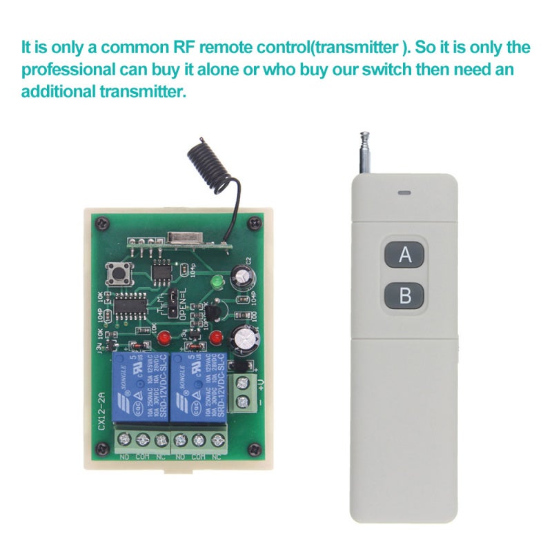 433MHz 3000m High Power Wireless Remote Control RF RF Wireless Remote Control Model: AK3000-2D/High Power 3000m Remote Control 2 Keys - Image 3