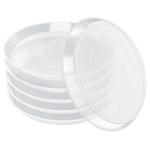 FUIJOL Clear Plant Saucer 12 14 16 18 20 Inch Durable Plant Drip Trays Saucers for Pots No Holes Water Catcher Trays for Indoor Outdoor Planter Sturdy Base Plate14 Clear - Image 1