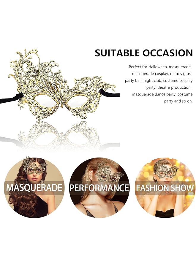 erorex Masquerade Mask For Couples Mardi Gras Venetian Side Flower Mask Masquerade Ball Masks Metal Venetian Mardi Gras Prom Mask For Women Men 2 Pcs - Image 5