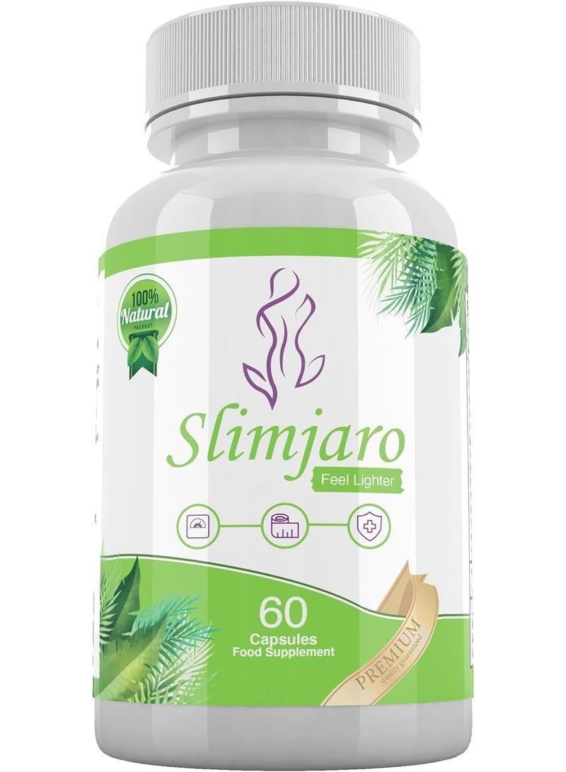 Slimjaro Apple Cider Vinegar Capsules with Green Tea & MCT, Vegan Food Supplement, 60 Capsules - Image 1