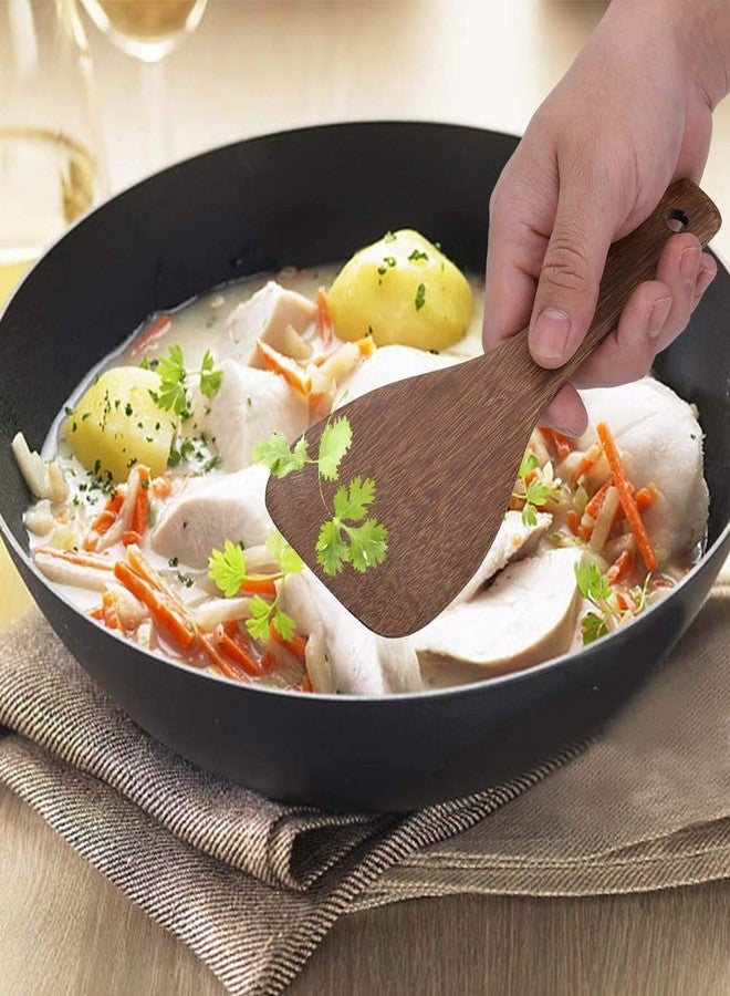 Kodrily Flat Wooden Spatula for Cooking, Wide Wood Spatula, Portable Wood Turner, Fried Rice Turner Utensils, Kitchen Cooking Tool for Steak Frying and Flipping, 8.66 x 2.95in - Image 5