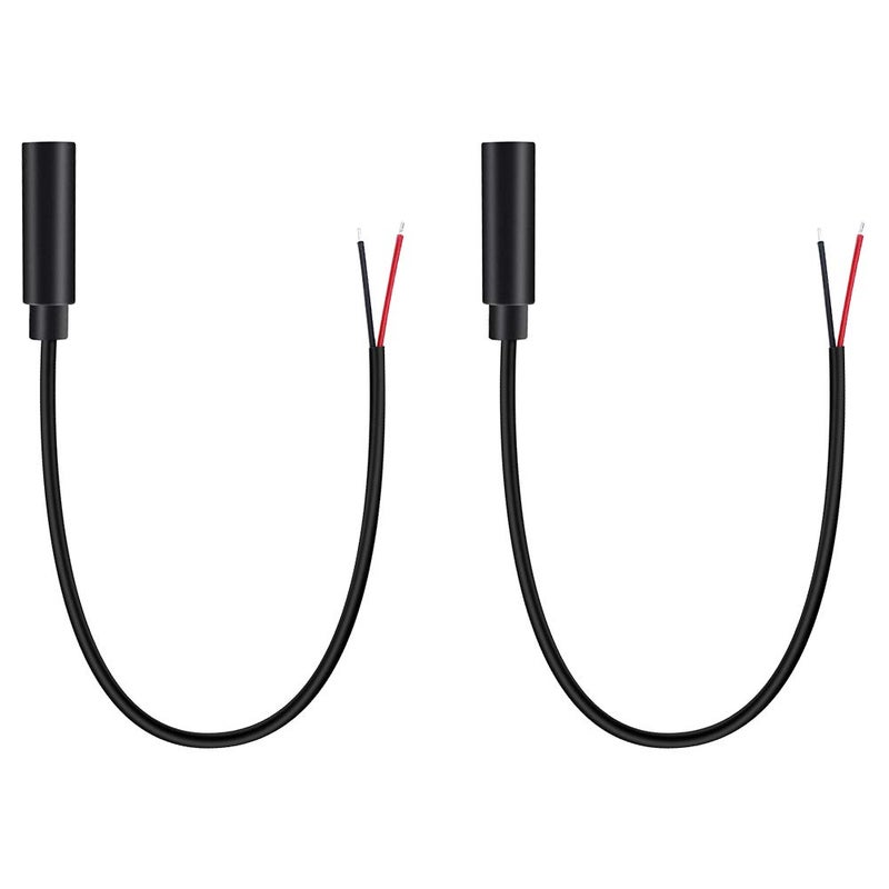 Fancasee (2 Pack Replacement 2.5mm Female Jack to Bare Wire Open End TS 2 Pole Mono 2.5mm Jack Plug Connector Audio Cable Repair - Image 1