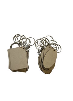 Maitri Pack of 40 20Rectangle 20Oval 2 Shape Key Chains with Ring 50 x 50 mm It is Suitable for All Type of Craft and Painting Activities Mandala Art MDF Board Suitable for Decoupage