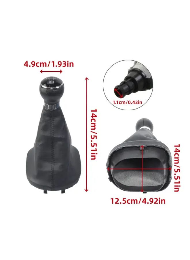 Suitable For Volkswagen Touran Caddy 2003 2011 6 Speed Manual Shift Lever Head ABS Faux PU Leather Shift Protection Cover Car Interior Accessories Vehicle Upgrade Stylish Design Durable Construction - Image 2