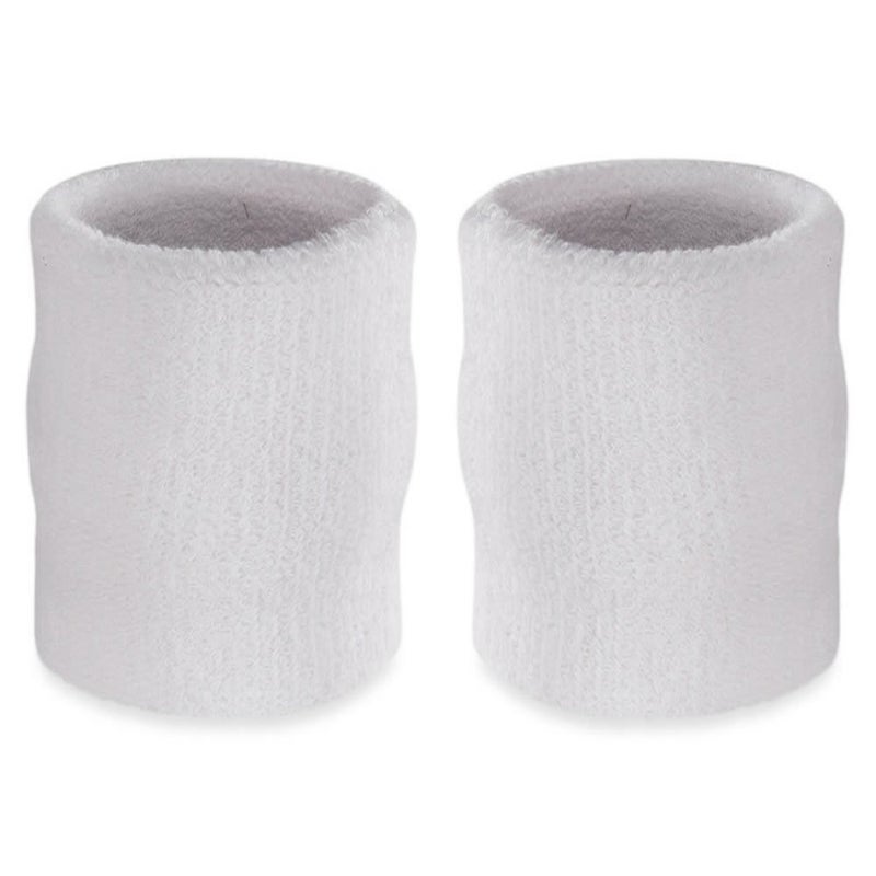 Suddora Arm Sweatbands, Absorbent and Breathable Thick Cotton Bands for Working Out, Gymnastics, Basketball, Tennis, and Football, Multiuse 4-inch Wristbands for Costumes and Cosplay, White - Image 1