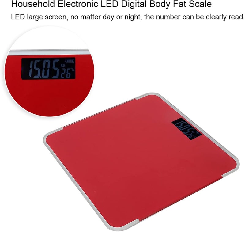 klarako 3 Color Optional Accurate Measure Weight Device, Electronic LED Digital Body Fat Scale for School Home & Gym, Bathroom Scale for Man & Woman(Red) - Image 5