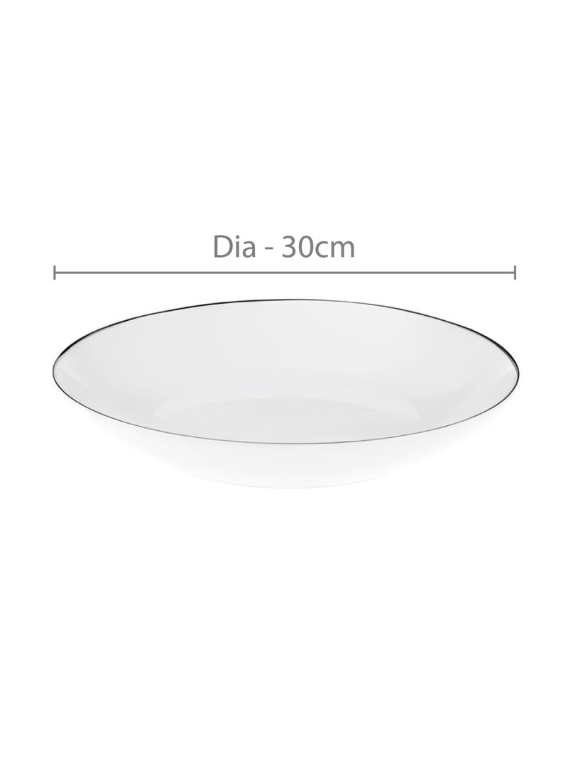 BLACKSTONE Handmade 2mm Platinum Rim Serving Plate Round Platter Fine Porcelain Material  - Image 4