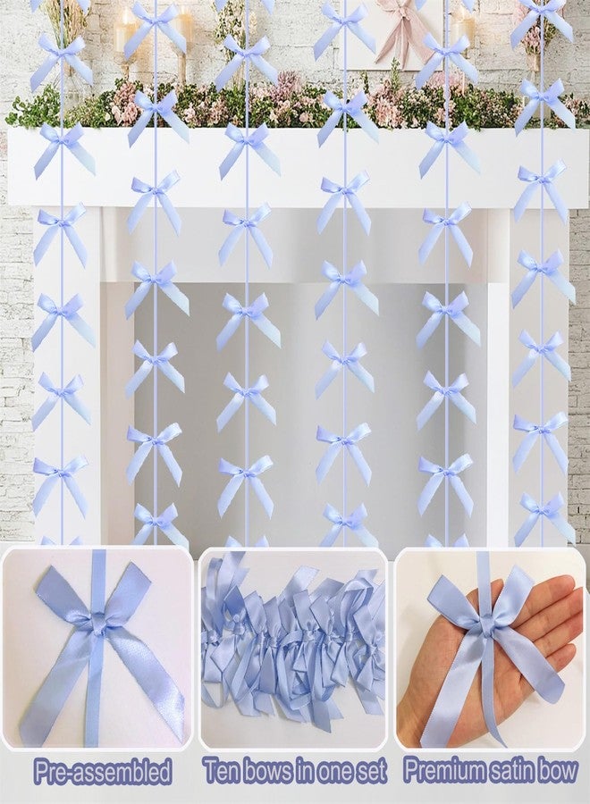 Haptda Blue Ribbon Bow Hanging Garland Banner for Baby Shower Blue Bow Party Decorations Girls Bow Birthday Decoration Tying The Knot Bridal Shower Party Room Décor 6pcs - Image 4