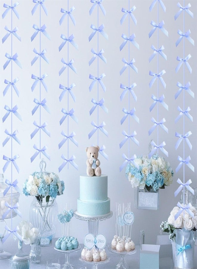 Haptda Blue Ribbon Bow Hanging Garland Banner for Baby Shower Blue Bow Party Decorations Girls Bow Birthday Decoration Tying The Knot Bridal Shower Party Room Décor 6pcs - Image 5