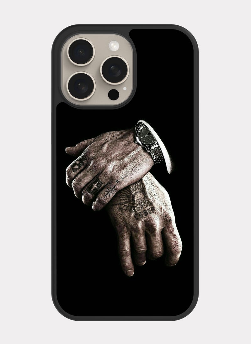 بكسلات كفر ايفون 15 برو ماكس يد رجل عصابات اسود - Image 1