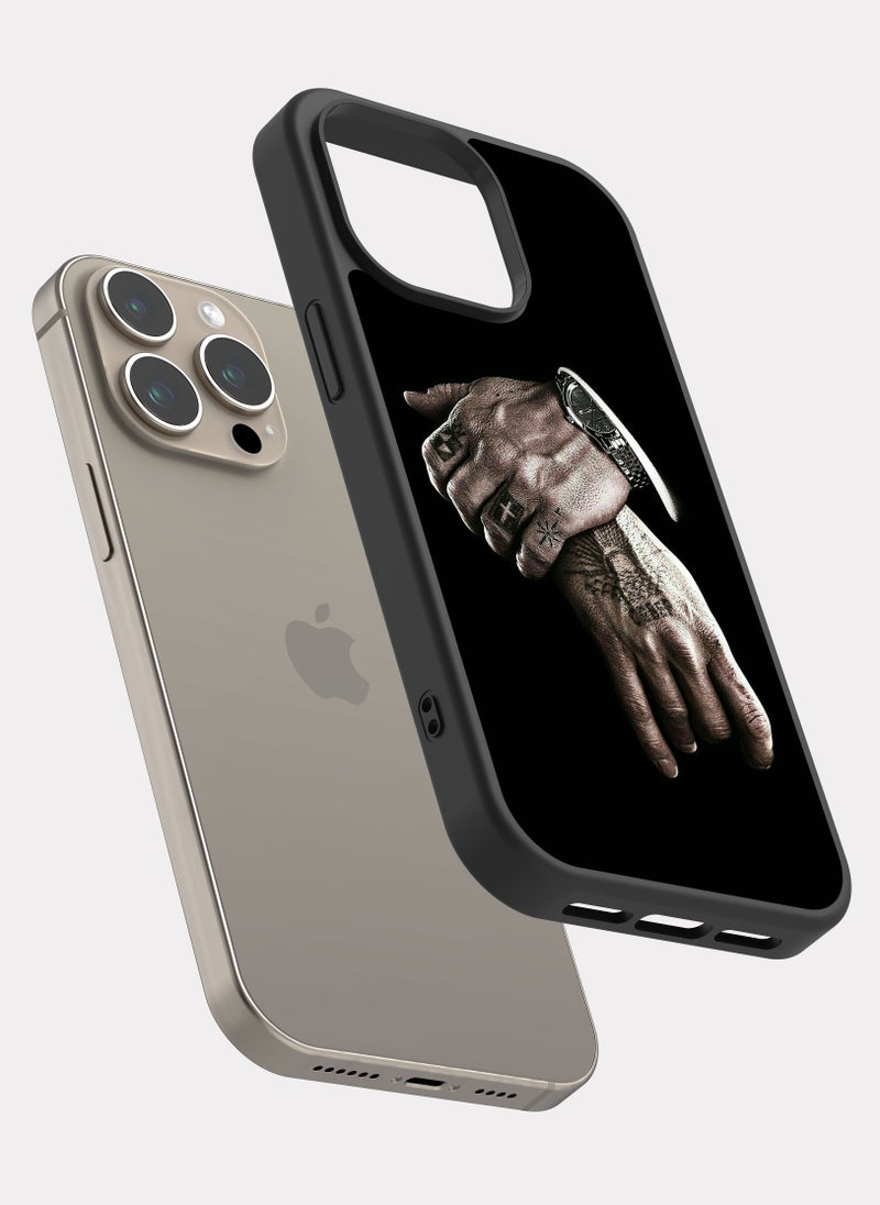 بكسلات كفر ايفون 15 برو ماكس يد رجل عصابات اسود - Image 2