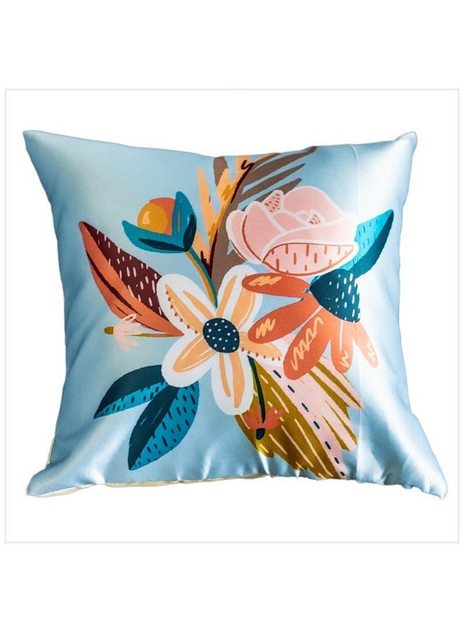 Vendola Vendola Decorative Satin 250TC Sofa Cushion Pillow Covers, Multicolor, Set of 5 Floral Cushion Covers(Blossom,24x24 Inches) - Image 2