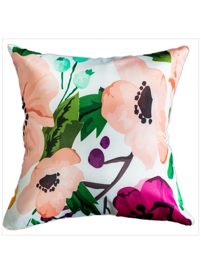 Vendola Vendola Decorative Satin 250TC Sofa Cushion Pillow Covers, Multicolor, Set of 5 Floral Cushion Covers(Blossom,24x24 Inches) - Image 4
