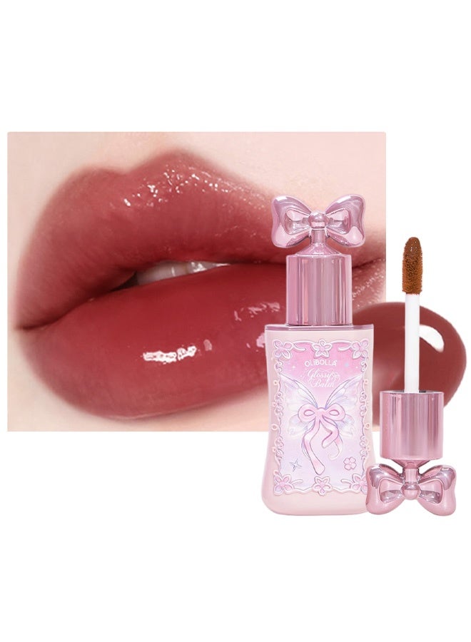 OLIBOLLA Glossy Balm, Cute Bow Cap Hydrating Shine Lip Plumper, Long Lasting Glass Lip Gloss 05 - Image 1