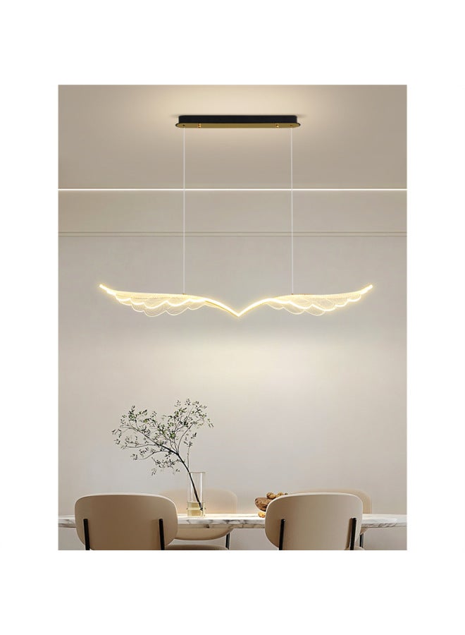 Light Luxury Restaurant Chandelier Scandinavian Long Creative Wings Led Lamp Simple Dining Table Bar Lamp Normcore Dining Room Lamps-Color:Regular Black Gold 120CM Promise + Tmall