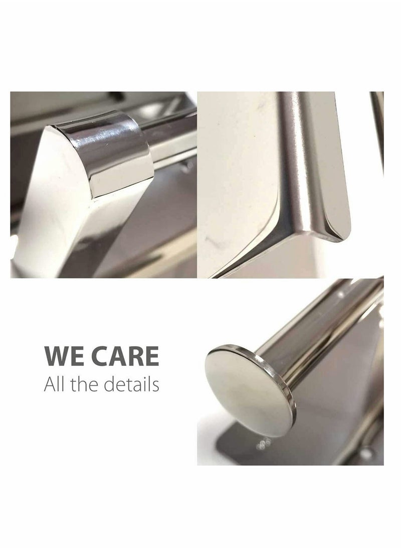 KASTWAVE - Toilet Roll Holder No Drilling, 304 Stainless Steel Self Adhesive and Wall Mounted WC Tissue Holder for Bathroom Kitchen - Image 1
