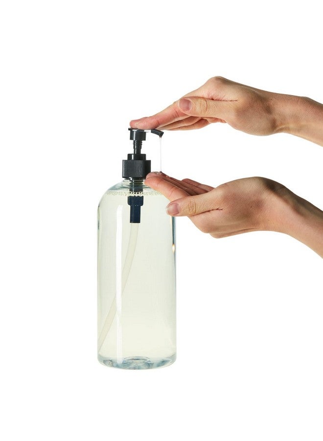 اوكونا اوتبوست زجاجات مضخة سعة 32 أونصة للشامبو والبلسم، عبوة من 4 زجاجات شامبو فارغة قابلة لإعادة التعبئة، لا تنسكب، موزع صابون شفاف كبير مع مضخات سوداء، تستخدم لصابون اليد وغسول الجسم واللوشن - Image 3