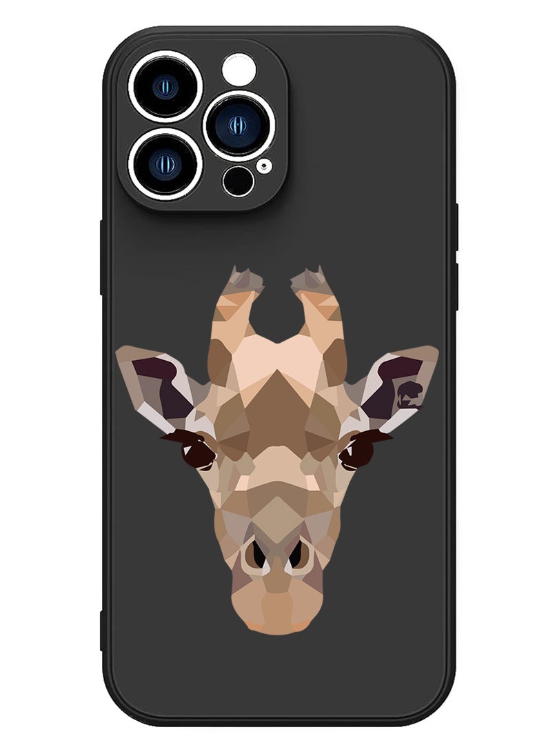 Theodor Protective Slim Fit Case Liquid Silicone Cover with Full Body Protection Anti-Scratch Shockproof Case For iPhone 12 Pro Max Black  - Girrafe-01 - Image 1