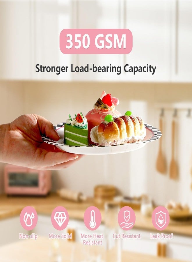 Grencian مجموعة غرينسيان من 96 قطعة من أطباق ومناديل ورقية مزينة بسيارات سباق وردية اللون، مثالية لحفلات أعياد الميلاد الثانية - Image 4