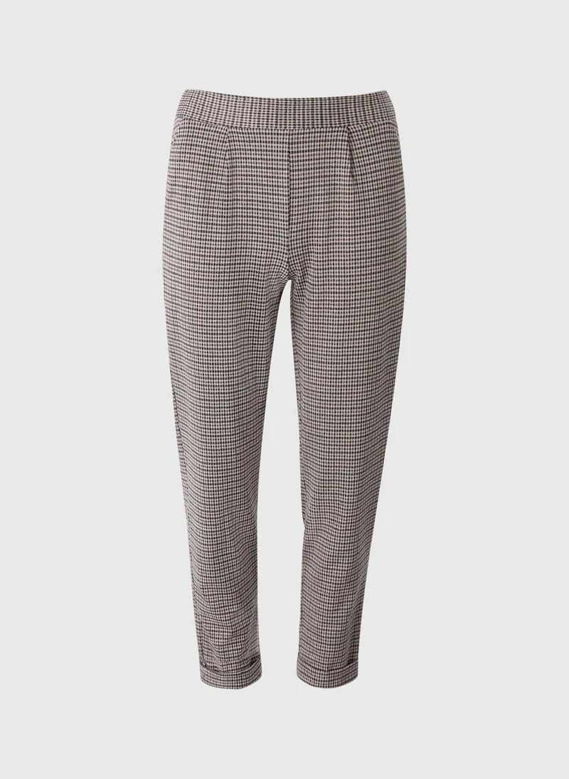 Matalan Brown Check Ponte Skinny Trousers