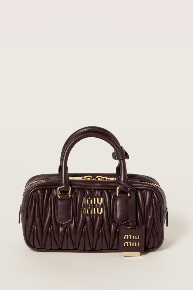 Miu Miu Small Arcadie Top Handle Bag in Matelassé Nappa Leather Crossbody Shoulder Zip Closure - Image 1