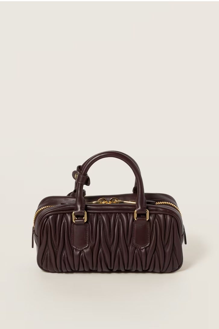 Miu Miu Small Arcadie Top Handle Bag in Matelassé Nappa Leather Crossbody Shoulder Zip Closure - Image 3