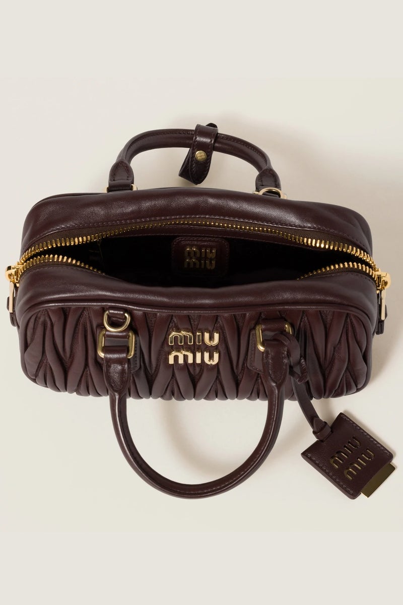 Miu Miu Small Arcadie Top Handle Bag in Matelassé Nappa Leather Crossbody Shoulder Zip Closure - Image 4