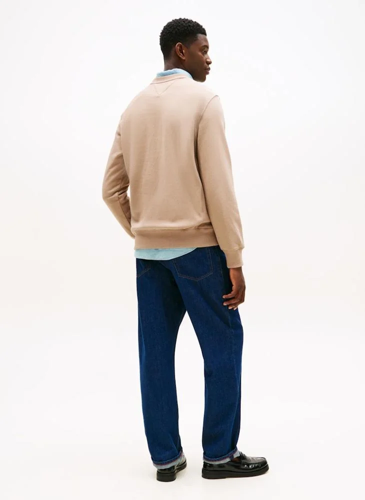 تومي هيلفيغر Arch Logo Terry Crew Neck Sweatshirt