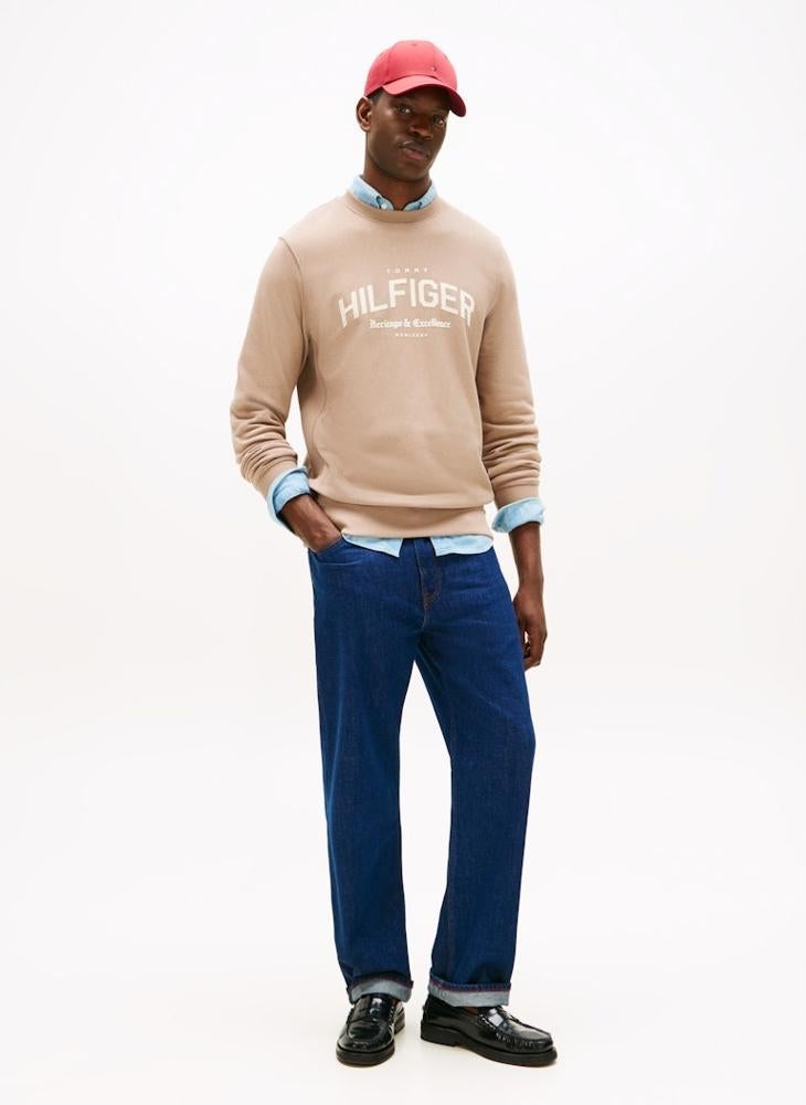 TOMMY HILFIGER Arch Logo Terry Crew Neck Sweatshirt - Image 4