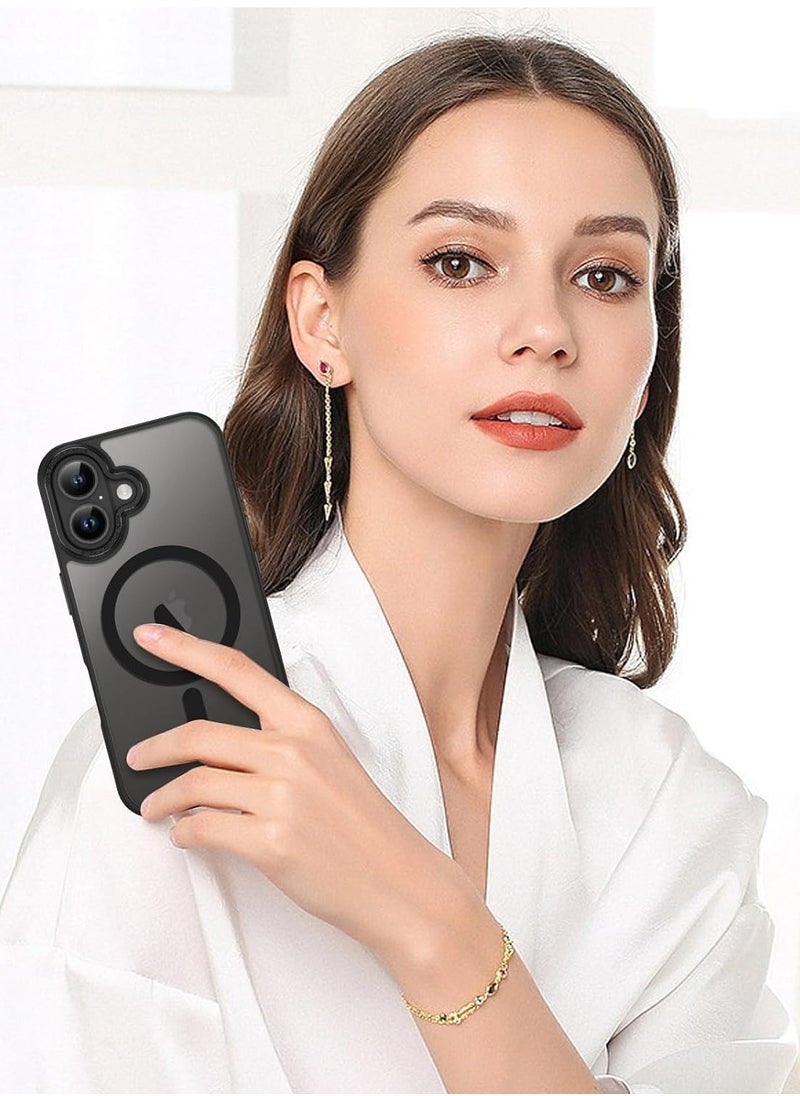 Eligo - iPhone 16 Plus MagSafe Case Magnetic Back Cover,【Full Shockproof Protection】Translucent Matte Back, Slim Phone Cover with Strong Magnet for Apple 16 Plus (2024)(Black) - Image 1